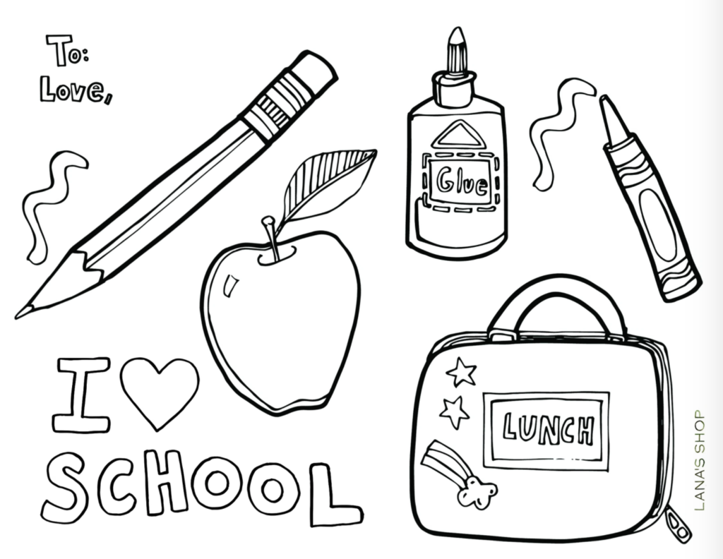 back to school coloring page