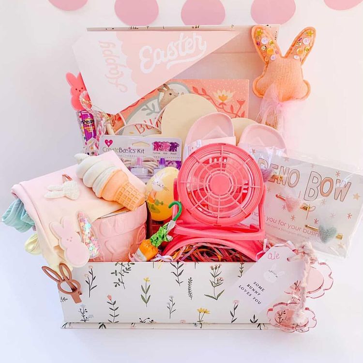 Girl's Easter Basket with cute bunny tag